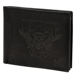 Money Kepper męski portfel skóra naturalna pojemny wzór czaszka i rewolwer