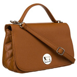 Karmelowa torebka damska crossbody ze srebrnymi okuciami - David Jones