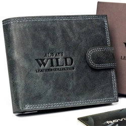 Skórzany męski portfel Wild N0035L-CHM RFID