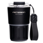 Czarny kubek termiczny ze stali nierdzewnej z podwójnymi ściankami - Peterson