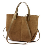 Skórzana zamszowa pojemna Stylowa damska shopperbag torebka na ramię Luka