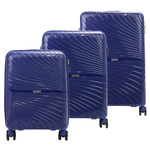 Pierre Cardin trzy walizki zestaw podróżny materiał ABS cztery kółka