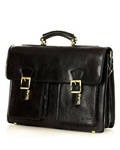 Teczka męska vintage handmade MARCO MAZZINI - skóra naturalna - CIRO Classic czarna