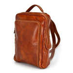 Duży Miejski pojemny plecak z prawdziwej skóry z kieszeniami Florence
