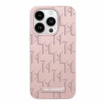 Karl Lagerfeld KLHMP15LPKHPORPP iPhone 15 Pro 6.1" hardcase różowy/pink Leather Monogram Metal Logo