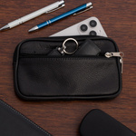 Etui na telefon klucze do paska skórzane duże skóra naturalna czarne G98