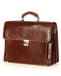 Teczka męska skórzana MARCO MAZZINI handmade - ROBERTO Classic brązowa