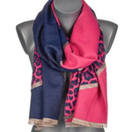 Różowy Duży Szalik Damski bawełniany ciepły dwustronny geometria AX-126