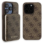 Zestaw Guess GUBPM5P15X4GEMGW iPhone 15 Pro Max 6.7" hardcase + Powerbank 5000mAh MagSafe brązowy/brown 4G Metal Logo