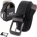 Pasek męski skórzany premium szeroki 4cm klasyczny czarny Beltimore Jeans E04 : Kolory - czarny, Rozmiar pasków - r.85-100 cm