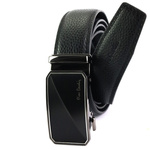 Pierre Cardin skórzany męski pasek do spodni czarny klamra automatyczna