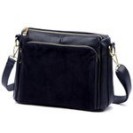 Luka damska listonoszka na ramię skóra naturalna dwie komory trzy kieszenie