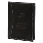 Money Kepper pionowy męski portfel skóra naturalna duży wzór orzeł