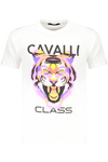 KOSZULKA CAVALLI CLASS Z KRÓTKIM RĘKAWEM MĘSKA BIAŁA