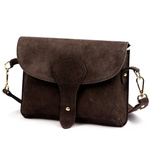 Luka zamszowa damska listonoszka torebka na ramię skórzana z kieszenią