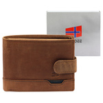 Nordee portfel męski skóra naturalna rozbudowany zamykany na zatrzask