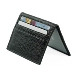 Portfel na karty składany wizytownik skórzany slim Solier SW44 BLACK