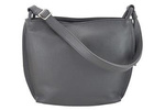 Duża torba damska skórzana na ramię - Szara ciemna