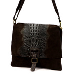 Vera Pelle damska listonoszka skórzana torebka na ramię skóra krokodyla