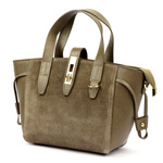 Luka Skórzany damski kuferek torebka do ręki z dopinanym paskiem elegancki