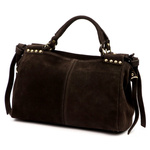 Camilla damski kuferek skóra naturalna zamsz torebka na ramię organizer