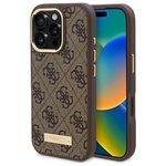 Guess GUHMP16LU4GPRW iPhone 16 Pro 6.3" brązowy/brown hardcase 4G Logo Plate MagSafe