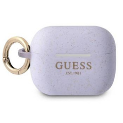 Guess GUAPSGGEU AirPods Pro cover purpurowy/purple Silicone Glitter