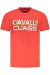 KOSZULKA CAVALLI CLASS Z KRÓTKIM RĘKAWEM MĘSKA CZERWONA
