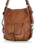 Torba skórzana dla wymagających z opcją plecak old school leather bag - MARCO MAZZINI camel