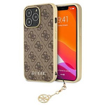 Guess GUHCP13LGF4GBR iPhone 13 Pro /  13 6,1" brązowy/brown hardcase 4G Charms Collection