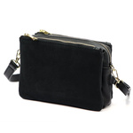 Luka damska listonoszka skóra naturalna zamszowe elementy trzykomorowa