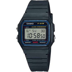 Zegarek marki Casio model F-91W-1YEG kolor Czarny. Akcesoria Dla obu płci. Sezon: Cały rok