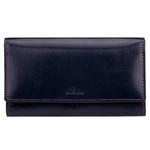 Klasyczny podłużny Skórzany damski portfel na zatrzask EL FORREST RFID