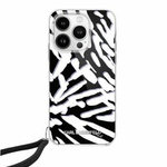 Karl Lagerfeld KLHCP15SHZBPKCCK iPhone 15 / 14 / 13 6.1" czarny/black hardcase IML Zebra Pattern & Cord