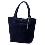 Vera Pelle zamszowa damska shopperbag skóra naturalna torebka na ramię