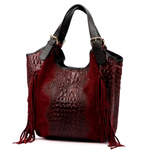 Vera Pelle damska shopperbag skórzana skóra krokodyla torebka na ramię