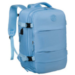 Plecak podróżny w niebieskim kolorze z uchwytem na walizkę wykonany z poliestru - Peterson