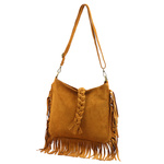 Luka Listonoszka damska skórzana z frędzlami boho torebka na ramię