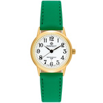Zegarek damski na rękę pasek skórzany zielony Perfect 273