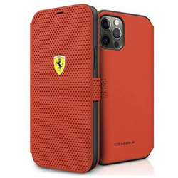 Ferrari FESPEFLBKP12LRE iPhone 12 Pro Max 6,7" czerwony/red book On Track Perforated