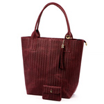 Vera Pelle damska shopperbag z dwoma etui torebka portfel skóra naturalna