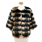 Narzutka-kurtka futrzane pasy