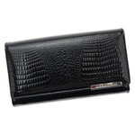 Lakierowany duży damski portfel skóra krokodyla