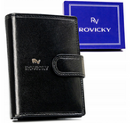 Skórzany duży rozbudowany portfel Rovicky z RFID