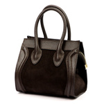 Vera Pelle damski mały kuferek skóra naturalna torebka na ramię z paskiem