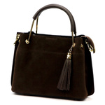 Vera Pelle damski kuferek skóra naturalna torebka z organizerem na ramię