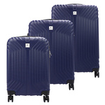 Pierre Cardin zestaw trzech walizek na kółkach tworzywo ABS zamek uchwyt