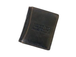 Kompaktowy rozbudowany stylowy Skórzany męski zapinany portfel Wild