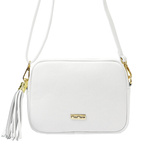 MiaMore Skórzana zgrabna damska listonoszka torebka z brelokiem frędzlem