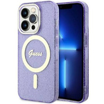 Guess GUHMP14LHCMCGU iPhone 14 Pro 6.1" purpurowy/purple hardcase Glitter Gold MagSafe